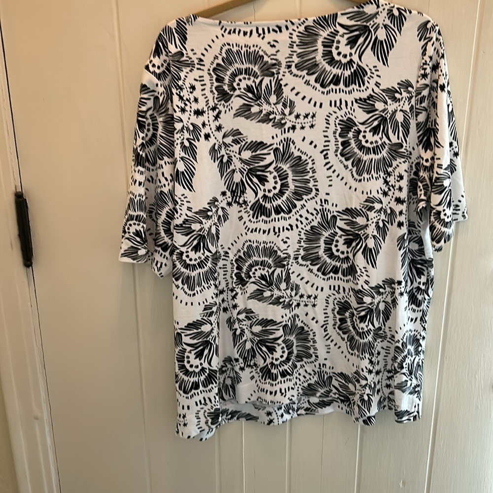 Chicos Black/White Shirt -Size 3 - Picture 4 of 4